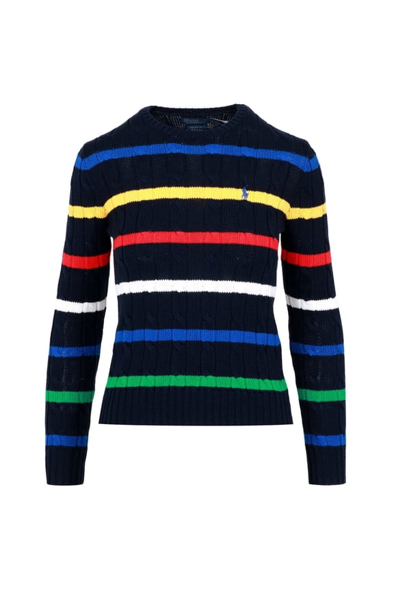 Striped Cable Knit Sweater (Women's)