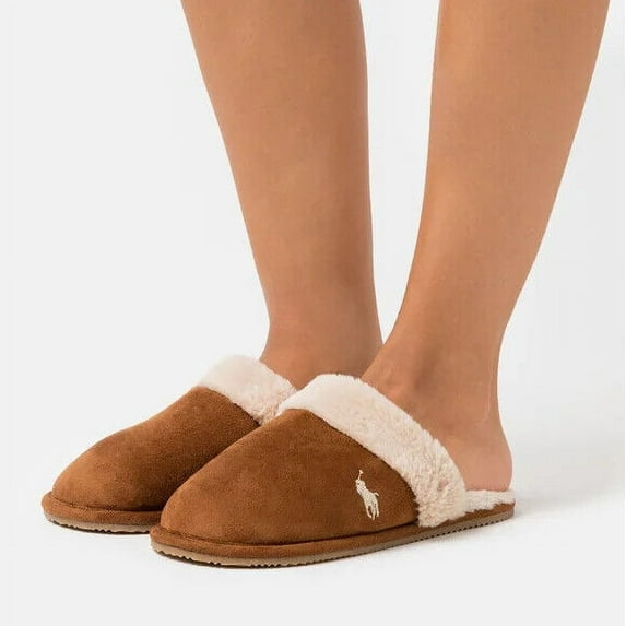 Polo Ralph Lauren Women's Summit Scuff II Slippers Chestnut brown (SIZE 6 TO 11)