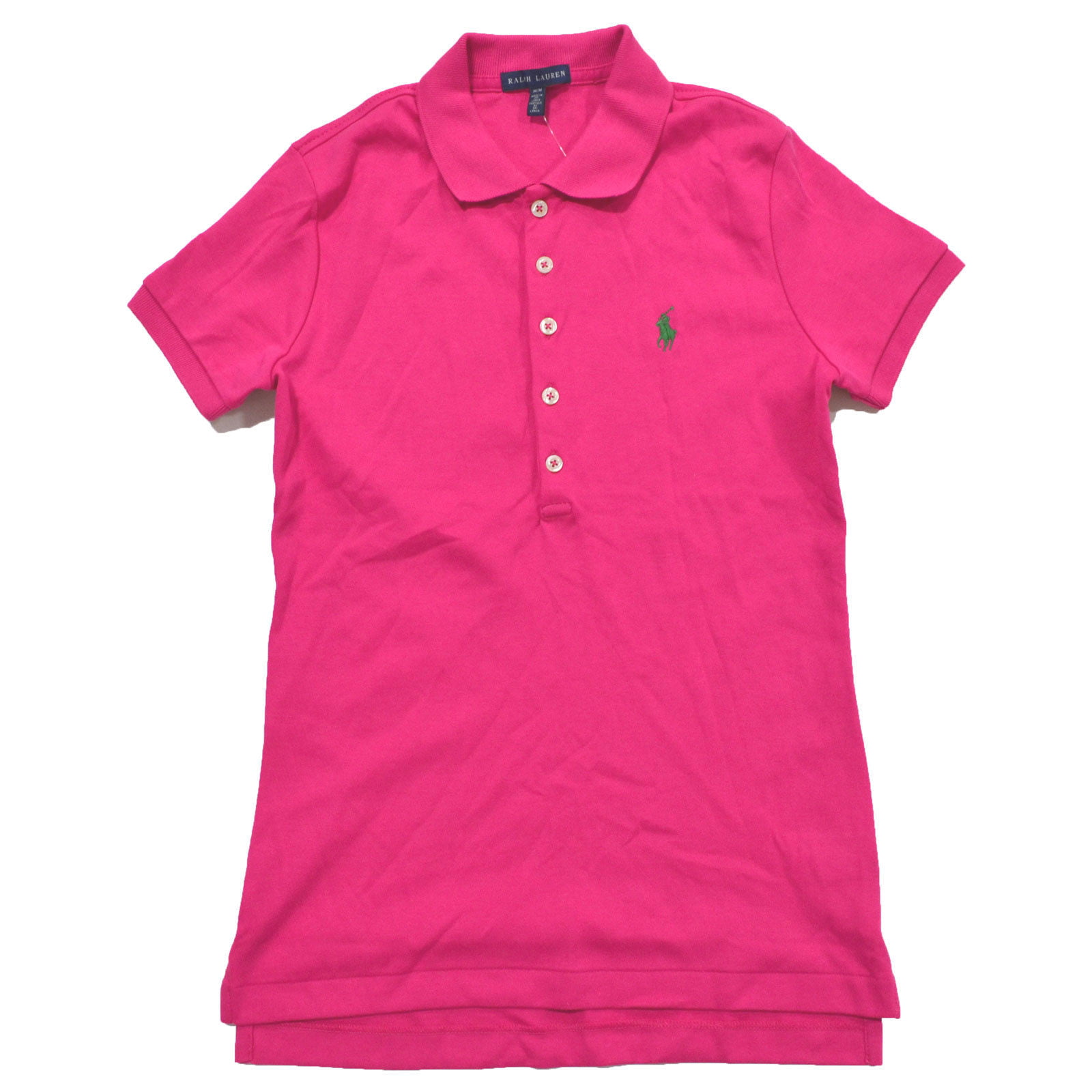 Polo Ralph Lauren Womens Classic Fit Interlock Polo Shirt (L, Grand Prix  Pink)
