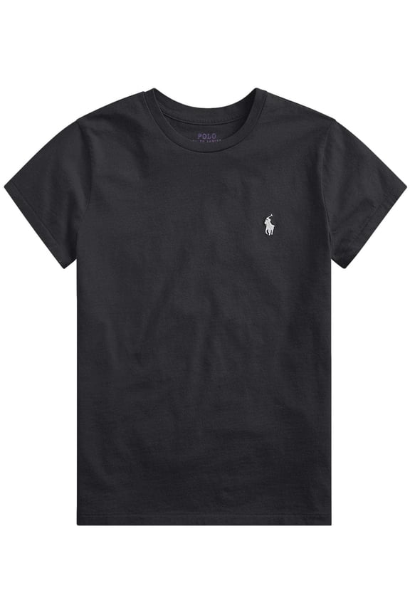 Womens Crew Neck Jersey T-Shirt (Large, Black)