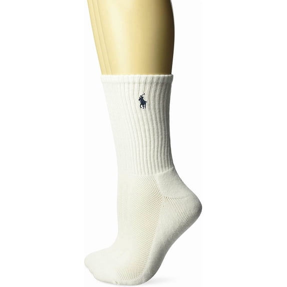 Polo Ralph Lauren Womens Cushion Foot Mesh Crew 3 Pair Package WHT
