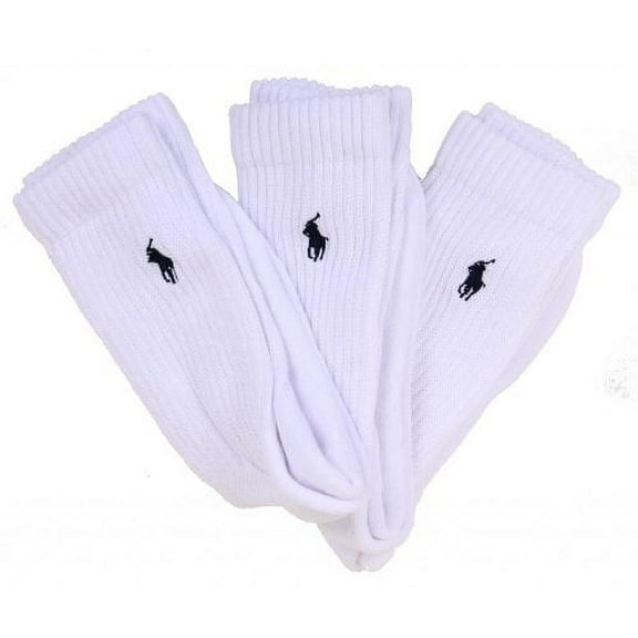 Polo Ralph Lauren Womens Cushion Foot Mesh Crew 3 Pair Package WHT