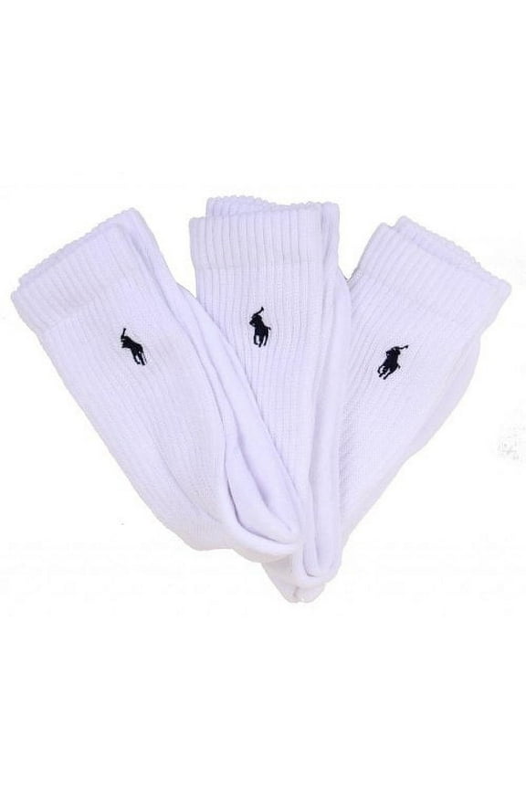 Polo Ralph Lauren Womens Cushion Foot Mesh Crew 3 Pair Package WHT