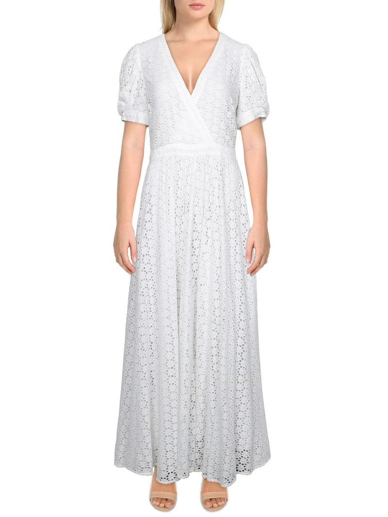 Polo Ralph Lauren Womens Eyelet Puff Sleeve Maxi Dress - Walmart.com
