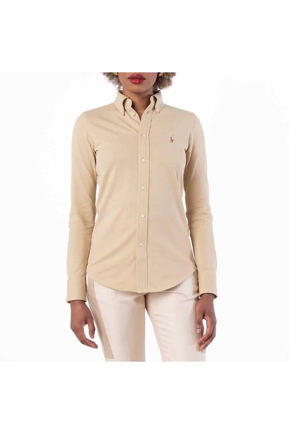 Womens Logo Embroidered Cotton Shirt, Size X-Small