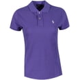 thumbnail image 1 of Polo Ralph Lauren Womens PURPLE Skinny Fit Pony Logo Polo Mesh Shirt, Size Small, 1 of 2