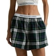 thumbnail image 1 of Polo Ralph Lauren Womens Plaid Flannel Boxer Short - 4P7022 (Evergreen Plaid, S), 1 of 2