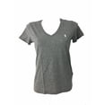 thumbnail image 1 of Ralph Lauren Polo Womens Pony Logo V-Neck Tee (Medium, Gray), 1 of 1
