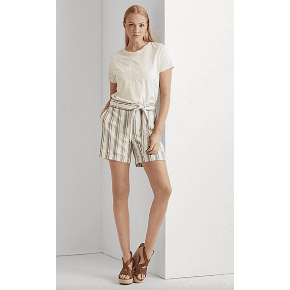 Polo Ralph Lauren Womens WINTER CREAM Beaded Jersey Tee, Size Large