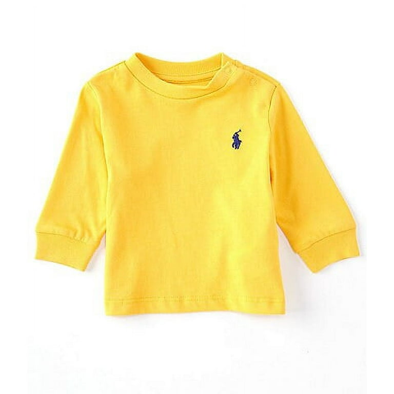 Polo Ralph Lauren YELLOW Baby Boys Jersey Long Sleeve T-shirt, US 6 Months  