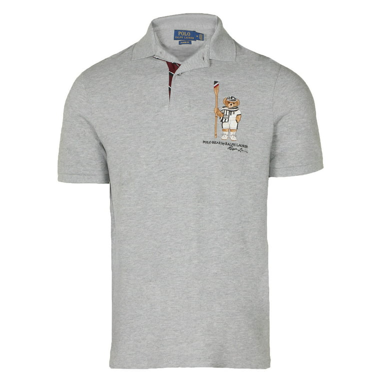 Polo Ralph Laurens Men's Limited Polo Bear Polo Shirt-HtrGrey/Boathouse