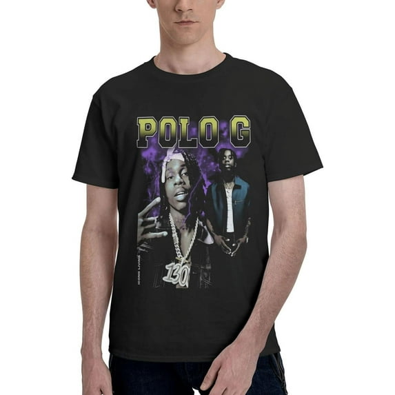 Polo Rapper G Mens Womens Hip Hop Rap Trap Rapper Streetwear Vintage Style T-Shirt Black