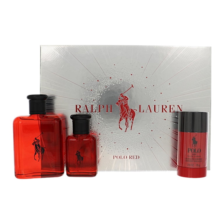 Ralph Lauren Polo Red 3pk Set, 4.2 oz EDT Spray, 1.36 oz EDT Spray