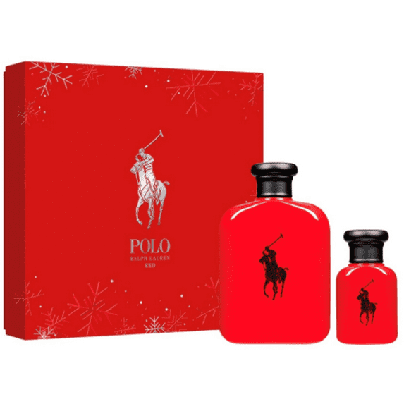 Polo Red by Ralph Lauren for Men 2 Piece Set: 4.2 oz Eau de Toilette Spray + 1.36 oz Eau de Toilette Spray