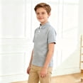 thumbnail image 1 of Polo Shirt Boys Grey Girls Short Sleeve Shirts School Uniforms Classic Tween Boys Shirts Size 10-11 Years, 1 of 5