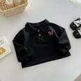 thumbnail image 1 of Polo Shirt Boys Long Sleeve Boys Black Button up Shirt Boys Fall Shirt Baby Boys 9-12 Months Shirts, 1 of 3