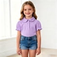 thumbnail image 1 of Polo Shirt Boys Purple Short Sleeve T Shirt 100 Days of School Shirt Boys Classic Kids 7-8 Years Boys Clothes, 1 of 4