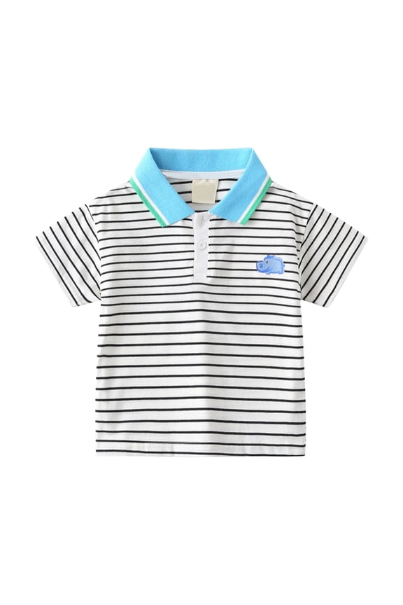 Polo Shirt Boys Short Sleeve Cute Print Button up Shirt Boys Summer Clothes 5-6 Years Shirts Boys