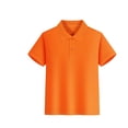thumbnail image 1 of Polo Shirt Boys Short Sleeve Orange Button up Shirt Boys School Shirts Boys Clothes 11-12 Years, 1 of 2