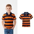 thumbnail image 1 of Polo Shirt Boys Short Sleeve Striped Button down Shirt Boys School Shirts Teen Boys Tops 12-13 Years, 1 of 3
