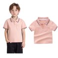 thumbnail image 1 of Polo Shirt Boys Short Sleeves Boys Pink Button up Shirt Collared Shirts Boys Uniform Shirts Boys 2-3 Years Shirts, 1 of 9