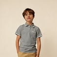 thumbnail image 1 of Polo Shirt Boys Short Sleeves Kids Dark Gray Button down Shirt Boys Collared Shirts Boys Uniform Shirts Boys 9-10 Years Clothes, 1 of 5