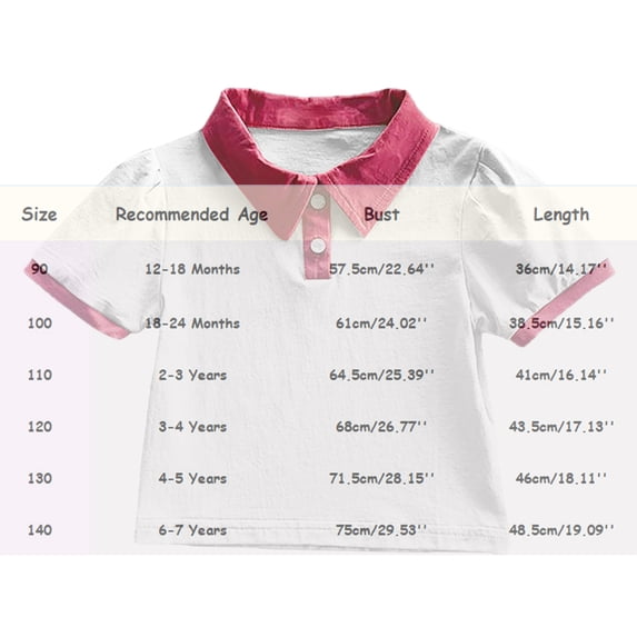 Polo Shirt Boys White Button Down Short Sleeve Polo Shirts Boys Formal Shirt Casual Tops Toddler Girl Shirts Size 12-18 Months