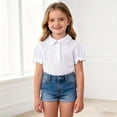 thumbnail image 1 of Polo Shirt Boys White Girls Short Sleeve Shirts Girls Uniform Shirts Casual Tops Kids Boys Tee Shirts 4T, 1 of 8