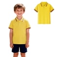 thumbnail image 1 of Polo Shirt Boys Yellow Button Down Girls Short Sleeve Shirts 100 Day of School Shirt Girls Classic Kids Boys Size 5-6 Years Shirts, 1 of 4