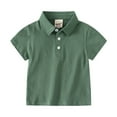 thumbnail image 1 of Polo Shirt For Toddler Boys Solid Color Short Sleeved T Shirts Basic Summer Pullover Tshirts For Children, 1 of 3