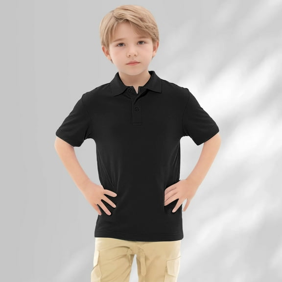 Polo Shirt for Boys Short Sleeve Boys Black Shirt Boys Casual Shirts Shirts for Boys 12-13 Years