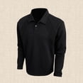 thumbnail image 1 of Polo Shirt for Men Long Sleeve Button Down Tees Shirt Lightweight Black TShirts for Men, 1 of 4