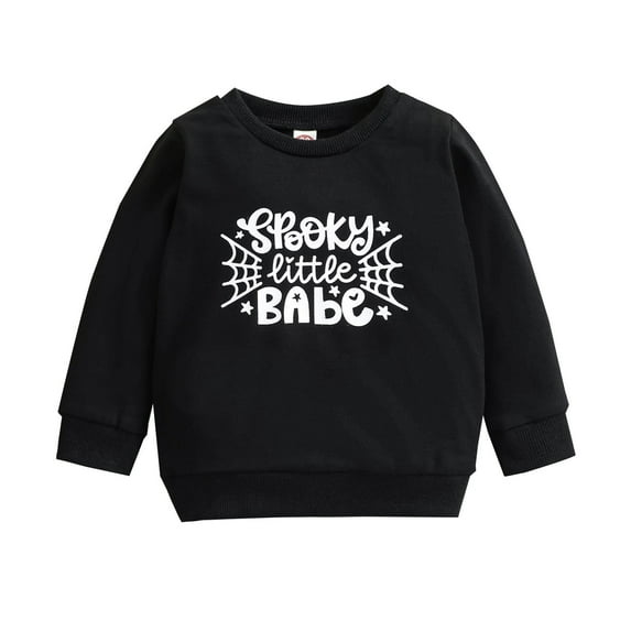 Polo Shirts for Boys 14-16 Toddler Baby Boy Girl Long Sleeve Shirts Letter Print Pullover Black Sweatshirt Tops Fall Outfit Casual Clothes Z0B-Black, 12-18 Months