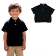 thumbnail image 1 of Polo Shirts Boys Black Button Down Short Sleeve Polo Shirt Uniform Shirts for Girls Classic Kids Shirts for Girls 4T, 1 of 5