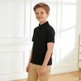 thumbnail image 1 of Polo Shirts Boys Black Button Down Short Sleeve Polo Shirts 100 Days of School Shirt Summer Casual Breathable Teen Baseball Tops 14-15 Years, 1 of 5