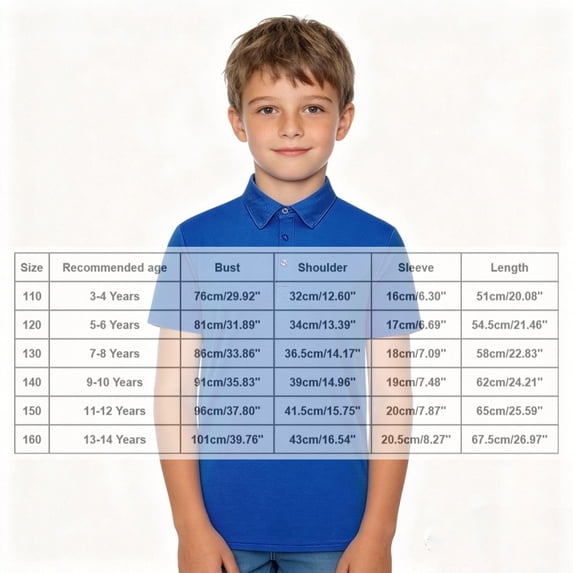 Polo Shirts Boys Blue Short Sleeve Dress Shirt Graduation Shirts Summer Casual Breathable Kids 5-6 Years Shirts