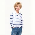 thumbnail image 1 of Polo Shirts Boys Long Sleeve Boys Striped Button down Shirt Boys School Uniform Shirts Casual Collared Shirt Kids Size 4T Boys Clothes, 1 of 3