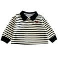 thumbnail image 1 of Polo Shirts Boys Long Sleeve Boys Striped Button down Shirt Fall Tops Baby 0-3 Months Clothes Boys, 1 of 5