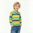 thumbnail image 1 of Polo Shirts Boys Long Sleeve Striped Button up Shirt Boys School Uniform Collared Shirt Kids 5-6 Years Clothes for Boys, 1 of 3