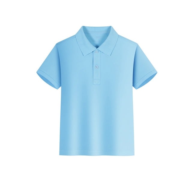 Polo Shirts Boys Short Sleeve Boys Blue Button up Shirt Summer Clothes Boys 13-14 Years Shirts