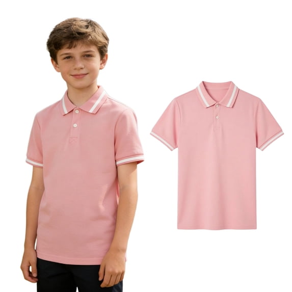 Polo Shirts Boys Short Sleeve Kids Pink Button down Shirt School Shirts Toddler Boys 3-4 Years Shirts