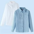 thumbnail image 1 of Polo Shirts For Boys Boys Linen Shirt Kids Lightweight Summer Beach Long Sleeve Button-Down Shirts with Pocket Teens Vacation Casual Tops, 1 of 4