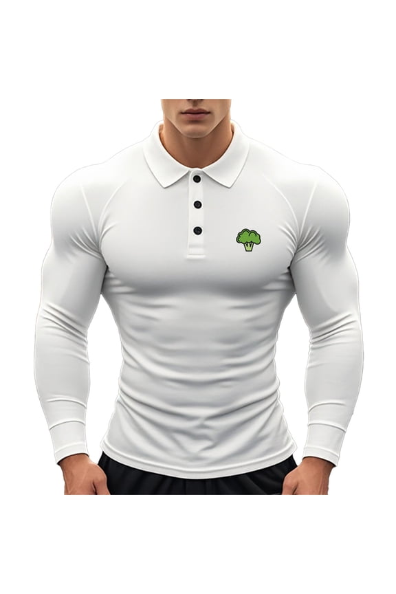 Polo Shirts For Men Body Shaping Elastic Bodybuilding Muscular Long Sleeve Base Layer Male Tshirts