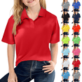 thumbnail image 1 of Polo Shirts Girls Short Sleeve School Uniform Shirt Classic Color Button Down Top Comfortable Tee 6-11 Years Red 130, 1 of 4