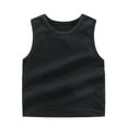 thumbnail image 1 of Polo Shirts for Girls Size 8 Toddler Kids Girls Dance Tank Top Racerback Crop Tank Top Soild Sleeveless Sports Dance Top Ballet Gymnastics Dancewear Black, 4-5 Years, 1 of 2
