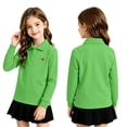 thumbnail image 1 of Polo Shirts Kids School Uniform Relaxed Fit Back To School Long Sleeve Collared T Shirts Solid Color Pullover for Boys & Girls Light Green 9-10 Years, 1 of 4