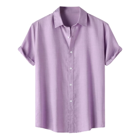Polo Shirts for Men Fashion Summer Short Sleeve Solid Color Simple Style Lapel Durable Comfortable Breathable Vacation Trendy Button Down Tops Sizes M