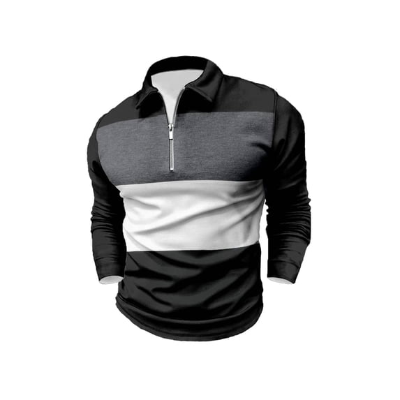 Polo Shirts Men Long Sleeve Golf Work T-Shirts Lightweight Breathable Work Shirts, Modern Fit, Stretchable Tops Workout Moisture Wicking Sweatshirts for Men White 3XL
