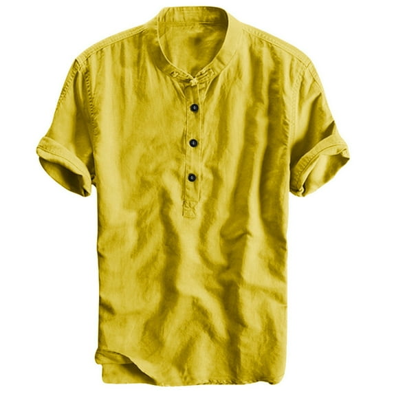 Polo Shirts for Men Long Sleeve Tees for Men Raglan Sleeve Shirts Long Polyester T Shirt Neon Tops Mens Medium Shirt Lightweight Summer Mens Tees Polyester Spandex Yellow L