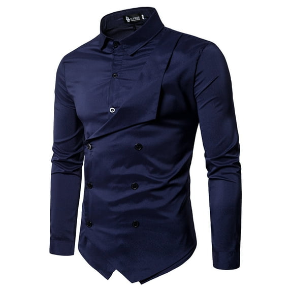 Polo Shirts for Men Phrasing Shirt Popular Men Summer Tops Turtle Neck Tees Yoga Shirt Long Sleeve Cold Gear Athletic Top Workout Top Short Sleeve Athletic Running Long Small Mens Fashion Navy 2XL